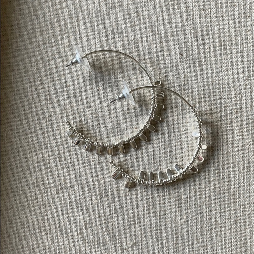 Stella & Dot Petal Hoops in Silver